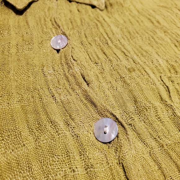 Chico's Design Green Linen Button Down - Picture 3 of 4